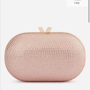 Olga Berg Metallic Pink Clutch